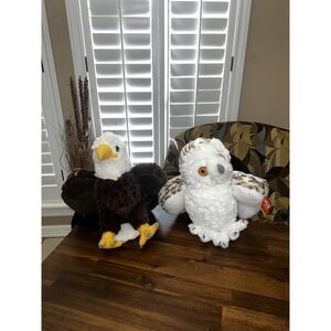 Wild Republic Eagle Bird Brown Owl White Plush Stuffed Animal